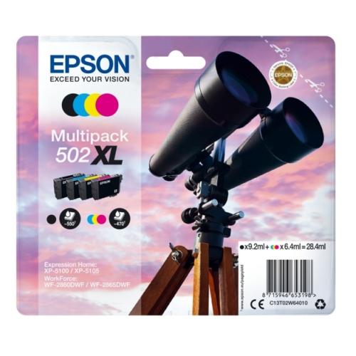 Epson printcartridge black / cyan / magenta / yellow (C13T02W64010 / 502XL) (multipack, high capacity)