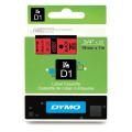 Dymo labels black on red (45807 / S0720870), 19mm, laminated