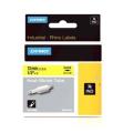 Dymo heat shrink tube black on yellow (18056 / S0718310), 12mm