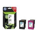 HP printcartridge black / color (N9J72AE / 301) (Twin Pack, multipack)